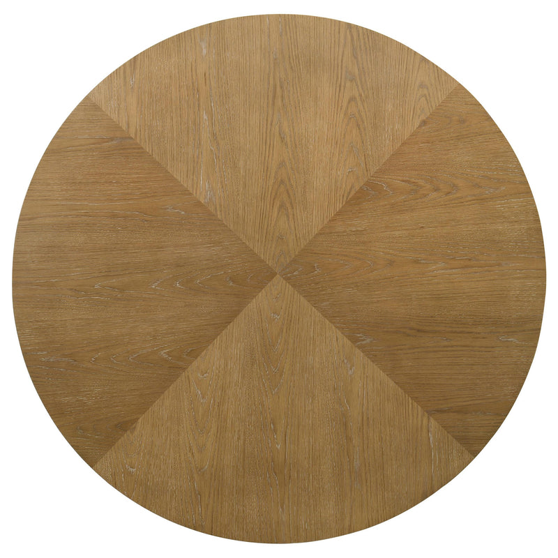  Coaster Furniture Danvers 109150 Round 54-inch Wood Dining Table - Brown Oak IMAGE 4