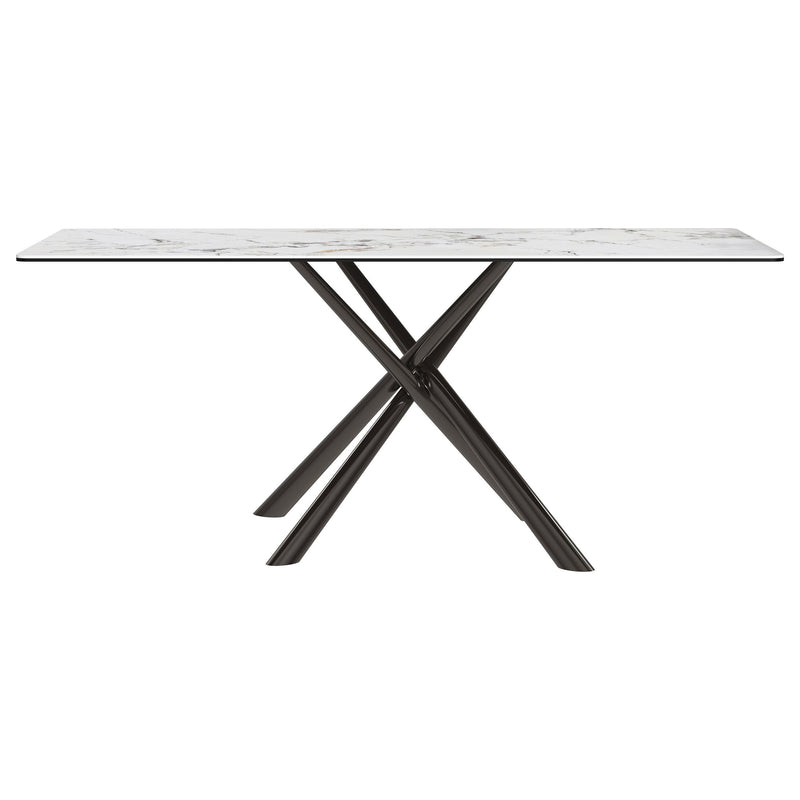  Coaster Furniture Carvell 109371 Rectangular Sintered Stone Dining Table - Mirage White IMAGE 1