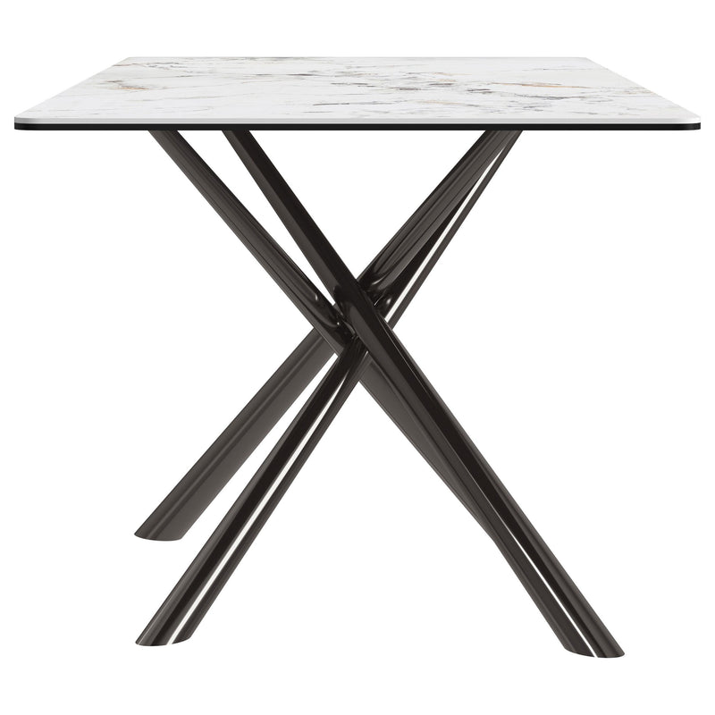  Coaster Furniture Carvell 109371 Rectangular Sintered Stone Dining Table - Mirage White IMAGE 2