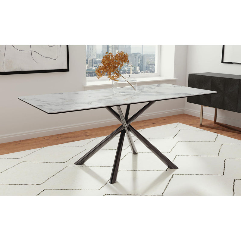  Coaster Furniture Carvell 109371 Rectangular Sintered Stone Dining Table - Mirage White IMAGE 4