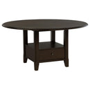 Coaster Furniture Twyla 115100 60-inch Round Dining Table with Drawer - Dark Cocoa IMAGE 1