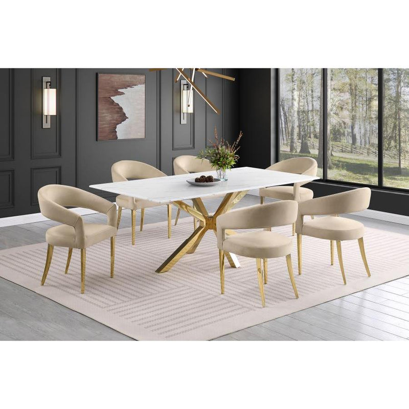 Coaster Furniture Venera 150541 Rectangular 79-inch Faux Marble Dining Table - White IMAGE 10