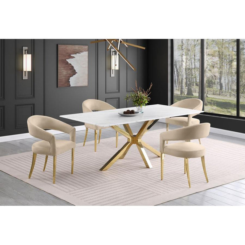  Coaster Furniture Venera 150541 Rectangular 79-inch Faux Marble Dining Table - White IMAGE 9
