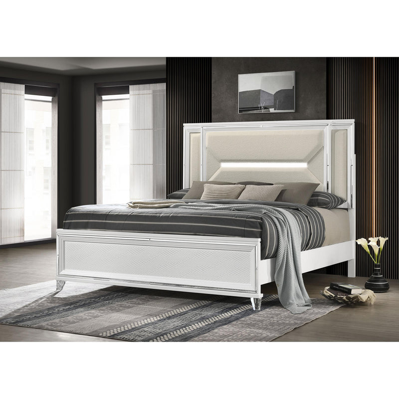  Coaster Furniture Marmore 224961KW 64-inch California King Bed LED Headboard - White IMAGE 2