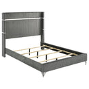  Coaster Furniture Lucia 224991KE 61-inch Upholstered Eastern King Wingback Bed - Grey IMAGE 3