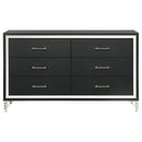  Coaster Furniture Lucia 224993 6-Drawer Dresser Cabinet - Black IMAGE 3