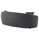  Coaster Furniture Brookside 504844 Velvet Upholstered Curved Sofa - Dark Grey IMAGE 6