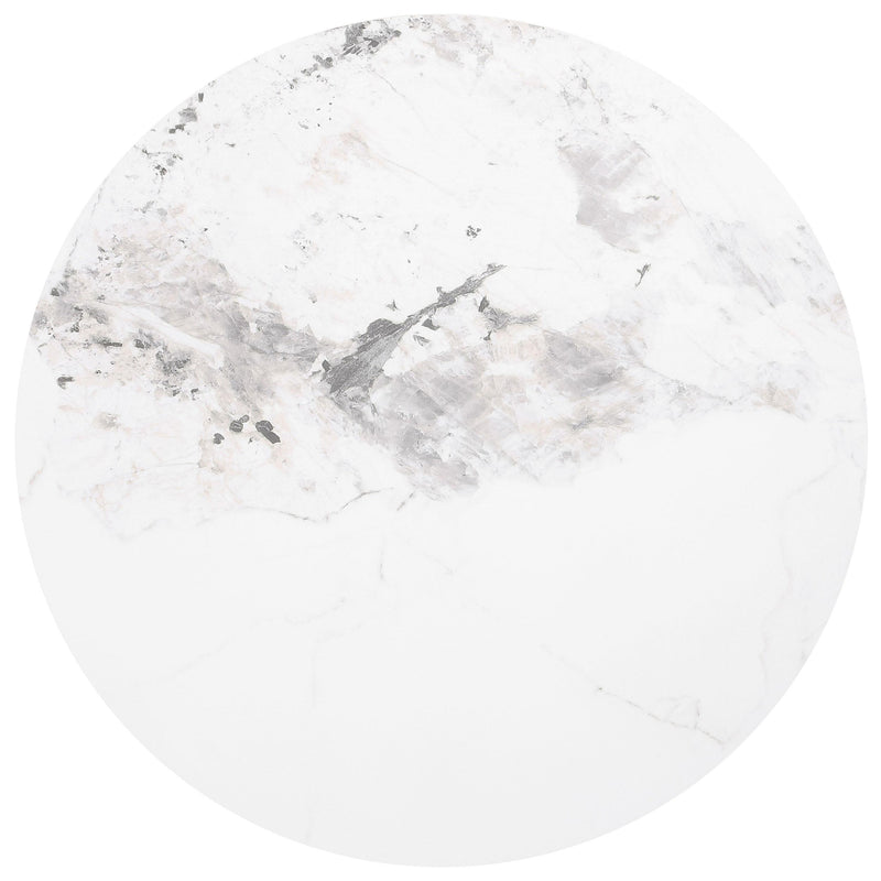  Coaster Furniture Rowena 708337 Round Sintered Stone End Table - White Faux Marble IMAGE 4