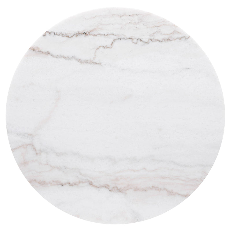  Coaster Furniture Jason 710417 Round Marble Top Side End Table - White and Charcoal IMAGE 4