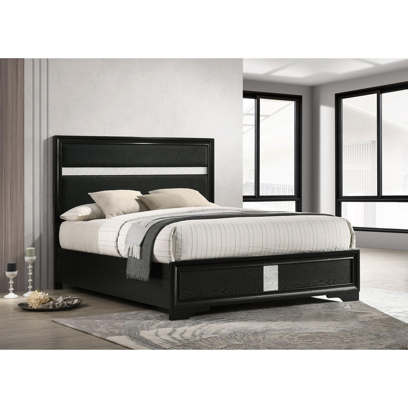  Coaster Furniture Miranda 206360KW 54-inch Upholstered California King Panel Bed - Black IMAGE 2