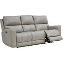  Leather Italia USA Laredo 4111-EHZ1564F-031605LV Power Reclining Sofa - Cement IMAGE 1