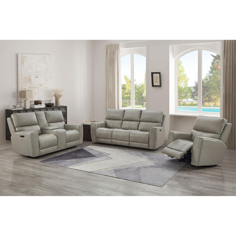  Leather Italia USA Laredo 4111-EHZ1564F-031605LV Power Reclining Sofa - Cement IMAGE 5