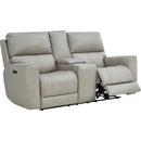  Leather Italia USA Laredo 4111-EHZ1564C-021605LV Power Reclining Loveseat - Cement IMAGE 1