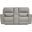  Leather Italia USA Laredo 4111-EHZ1564C-021605LV Power Reclining Loveseat - Cement IMAGE 2