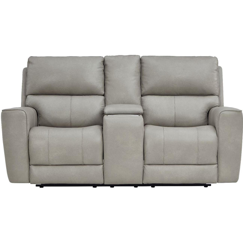  Leather Italia USA Laredo 4111-EHZ1564C-021605LV Power Reclining Loveseat - Cement IMAGE 2
