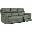  Leather Italia USA Laredo 4111-EHZ1564F-031607LV Power Reclining Sofa - Sage Moss IMAGE 1
