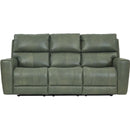  Leather Italia USA Laredo 4111-EHZ1564F-031607LV Power Reclining Sofa - Sage Moss IMAGE 2