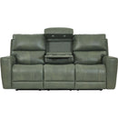  Leather Italia USA Laredo 4111-EHZ1564F-031607LV Power Reclining Sofa - Sage Moss IMAGE 3