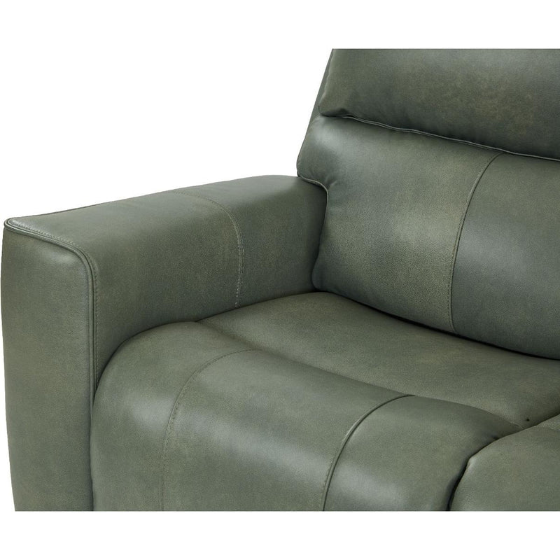  Leather Italia USA Laredo 4111-EHZ1564F-031607LV Power Reclining Sofa - Sage Moss IMAGE 5