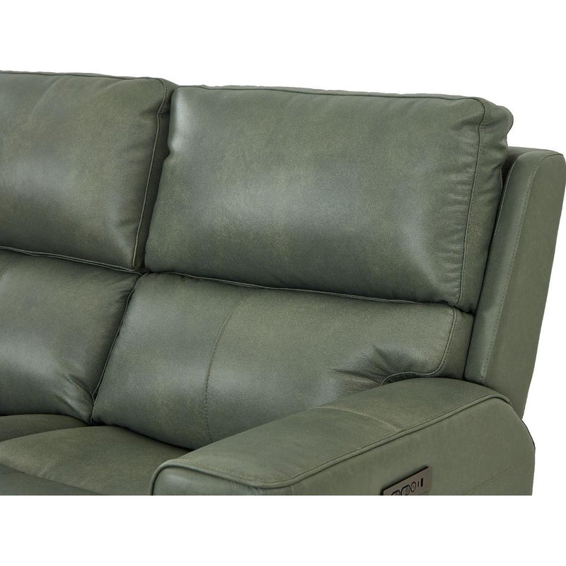  Leather Italia USA Laredo 4111-EHZ1564F-031607LV Power Reclining Sofa - Sage Moss IMAGE 6
