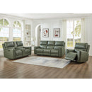  Leather Italia USA Laredo 4111-EHZ1564F-031607LV Power Reclining Sofa - Sage Moss IMAGE 7