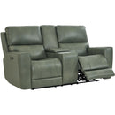  Leather Italia USA Laredo 4111-EHZ1564C-021607LV Power Reclining Loveseat - Sage Moss IMAGE 1