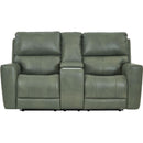  Leather Italia USA Laredo 4111-EHZ1564C-021607LV Power Reclining Loveseat - Sage Moss IMAGE 2