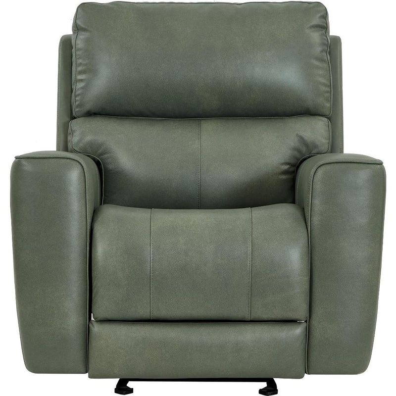  Leather Italia USA Laredo 4111-EH1564G-011607LV Power Glider Recliner - Sage Moss IMAGE 2
