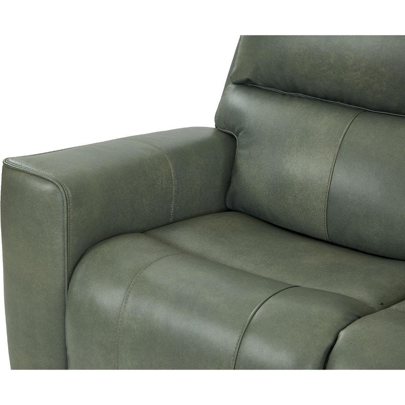  Leather Italia USA Laredo 4111-EH1564G-011607LV Power Glider Recliner - Sage Moss IMAGE 3