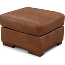  Leather Italia USA Inglewood 1020-2014-00B5800A Ottoman - Vintage Brown Derby IMAGE 1