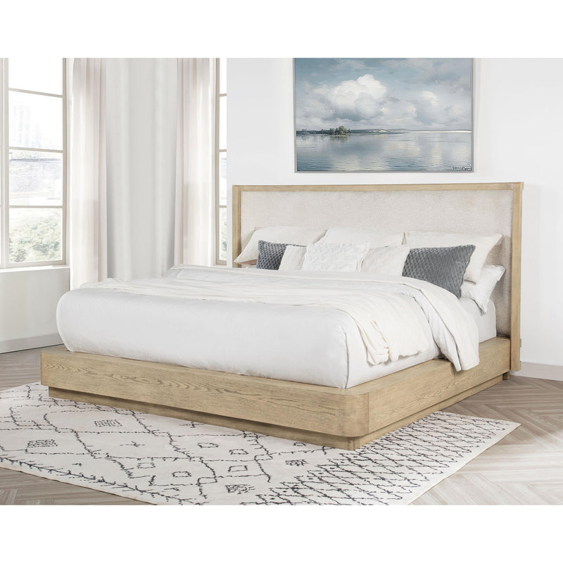  Coaster Furniture Kailani 225041Q 49-inch Queen Wingback Bed - Beige Oak IMAGE 4