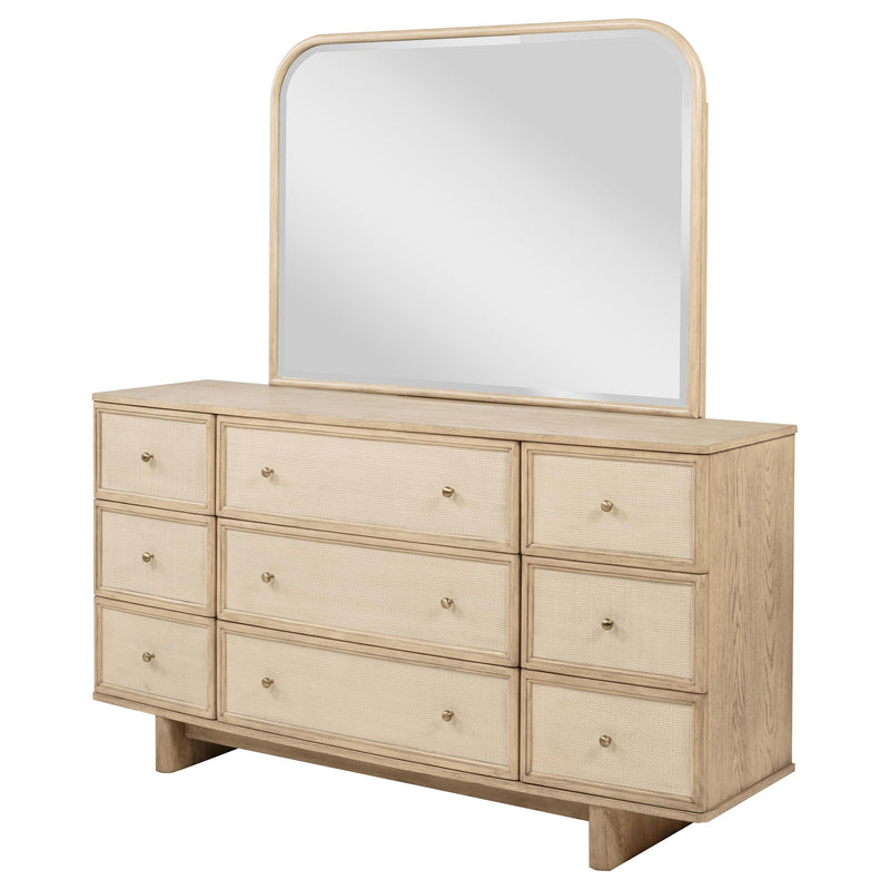  Coaster Furniture Kailani 225043M 9-Drawer Dresser and Mirror - Beige Oak IMAGE 3