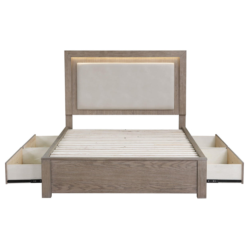  Coaster Furniture Kenora 224850KW 56-inch California King LED Storage Bed - Barley Brown IMAGE 6