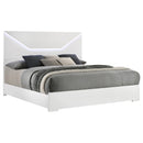 Coaster Furniture Ives 224941Q Queen Panel Bed LED Headboard - White High Gloss IMAGE 2