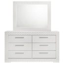 Coaster Furniture Ives 224943M 6-Drawer Dresser and Mirror - White High Gloss IMAGE 2