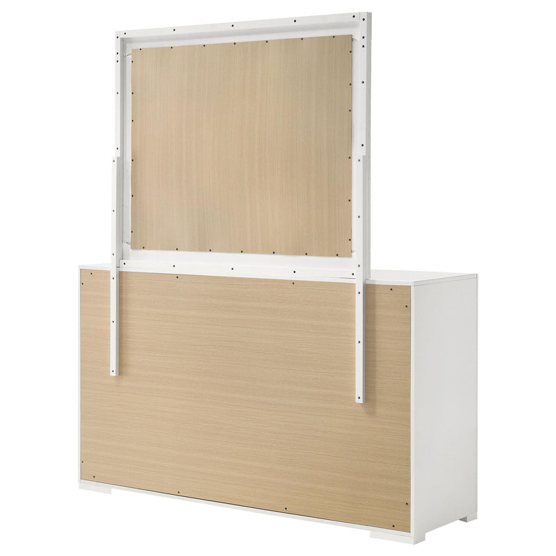 Coaster Furniture Ives 224943M 6-Drawer Dresser and Mirror - White High Gloss IMAGE 7