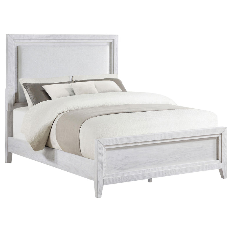  Coaster Furniture Marielle 224841KW California King Panel Upholstered Bed - Distressed White IMAGE 2