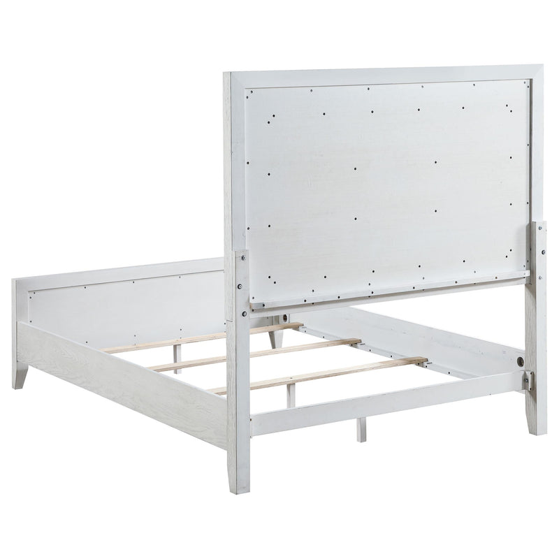  Coaster Furniture Marielle 224841KW California King Panel Upholstered Bed - Distressed White IMAGE 3