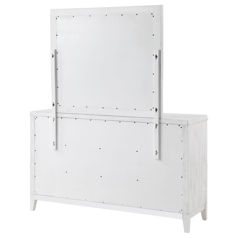 Coaster Furniture Marielle 224843M 6-Drawer Dresser with Mirror - Distressed White IMAGE 7