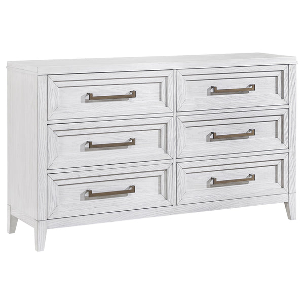 Coaster Furniture Marielle 224843 6-Drawer Bedroom Dresser - Distressed White IMAGE 1