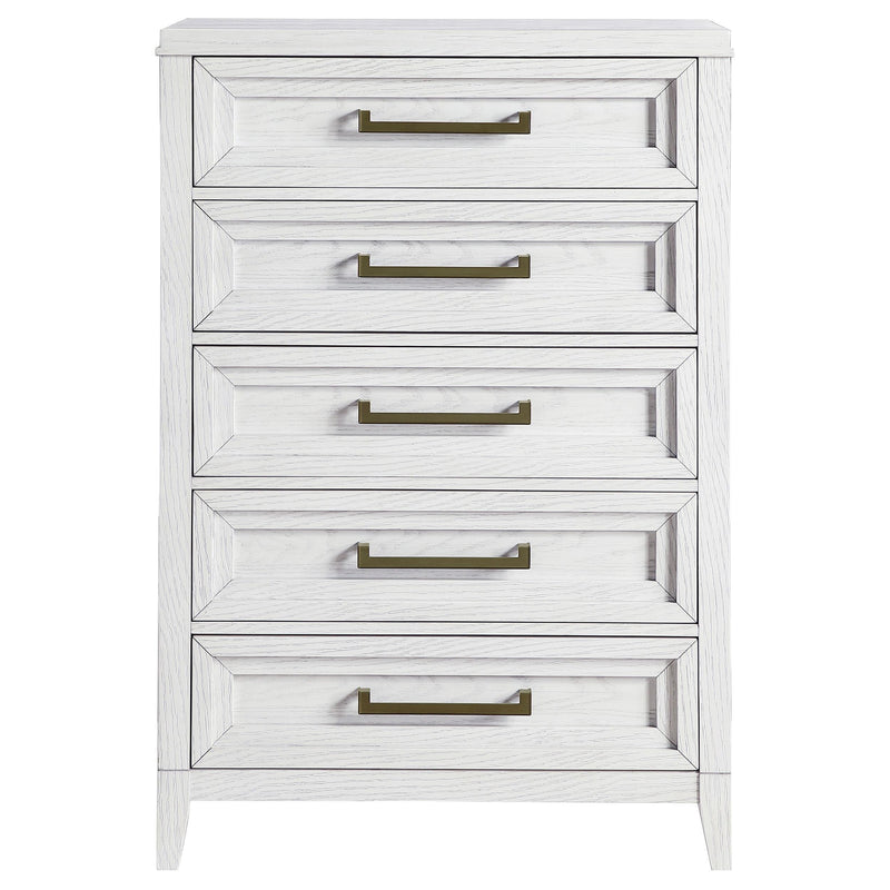 Coaster Furniture Marielle 224845 5-Drawer Bedroom Chest - Distressed White IMAGE 2