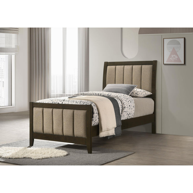  Coaster Furniture Wilkes 224421T 51-inch Upholstered Twin Bed - Dark Cocoa IMAGE 4