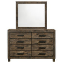  Coaster Furniture Woodmont 222633M 8-Drawer Dresser with Mirror - Rustic Golden Brown IMAGE 2
