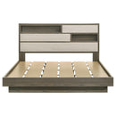  Coaster Furniture Fenwick 224981KE Eastern King Bed Bookcase Headboard - Grey Oak IMAGE 3