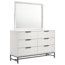 Coaster Furniture Sonora 224863M 6-Drawer Dresser with Mirror - White IMAGE 1
