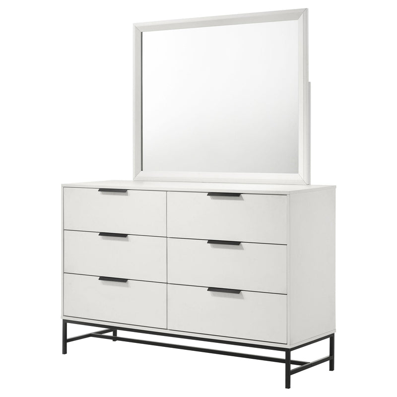 Coaster Furniture Sonora 224863M 6-Drawer Dresser with Mirror - White IMAGE 3