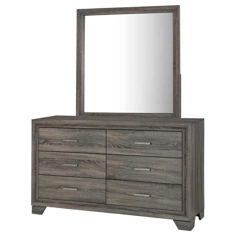 Coaster Furniture Wright 223343M 6-Drawer Dresser and Mirror - Brown Oak IMAGE 3