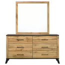 Coaster Furniture Kaywood 225003M 6-Drawer Dresser and Mirror - Natural Pine IMAGE 2