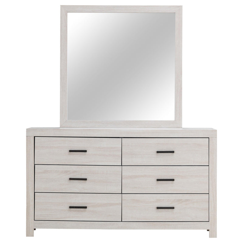 Coaster Furniture Brantford 207053M 6-Drawer Dresser with Mirror - Coastal White IMAGE 2