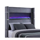 Coaster Furniture Tisdall 306030Q Upholstered Queen Flame Visualizer Bed - Grey IMAGE 5